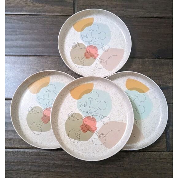 Set 4 Disney Mickey Mouse Children’s Kids Dinner Plates Bpa Free New CORN HUSK - Picture 3 of 8
